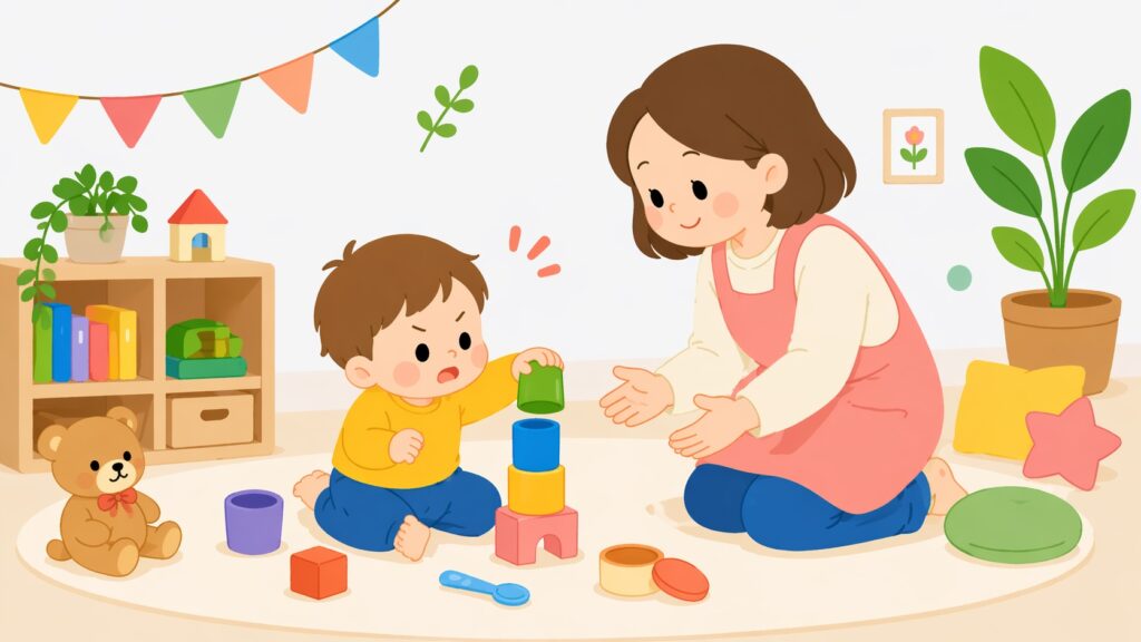 １歳６ヵ月〜２歳未満児のイメージを伝えるイラスト